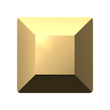 Swarovski 2400 Kare 3mm Crystal Aurum F (001 AUR) - Altın Renkli Altı Düz Mini Kristal Taş