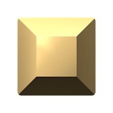 Swarovski 2400 Kare 4mm Crystal Aurum F (001 AUR) - Altın Renkli Altı Düz Mini Kristal Taş