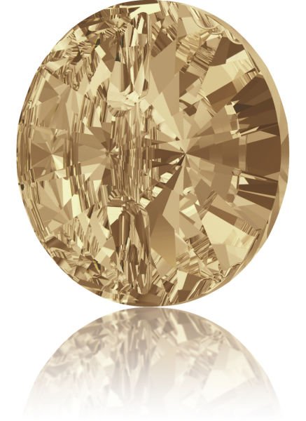 Swarovski 3015 Düğme 14mm Crystal Golden Shadow (001GSHA) - Rivoli Kesim Kristal Düğme