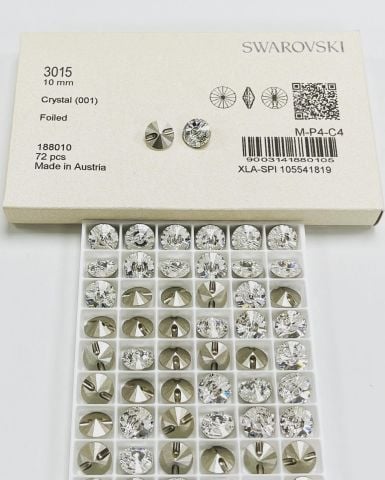 Swarovski 3015 Düğme 23mm Crystal (001) Parlak Kristal Düğme