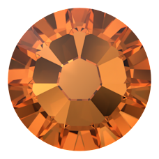 2058 SS5 Dark Orange (1202) F - Yuvarlak Koyu Turuncu Renkli Altı Düz Camtaş