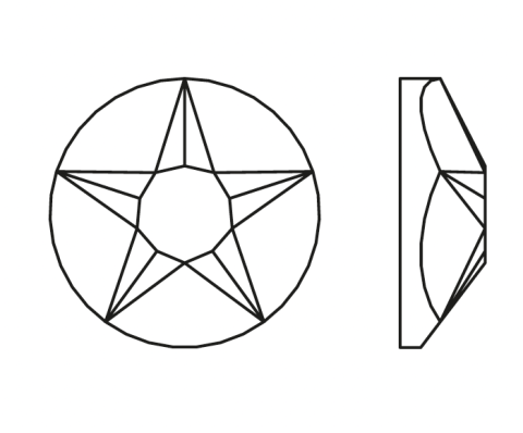 2100 SS40 Crystal AB (001AB) Foiled - Janjan Yıldız Kesimli Altı Düz Kristal Taş