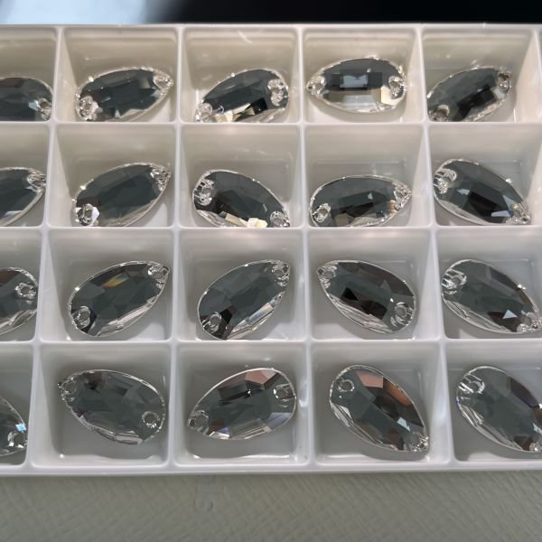 Stellux A330 18x10,5mm Crystal Foyalı - Damla Şekilli Dikme Taş