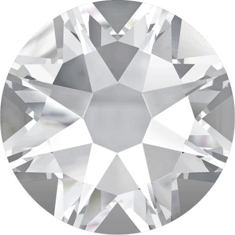 2088 SS16 Crystal (001) Foiled - Round Flat Bottom White Crystal Stone