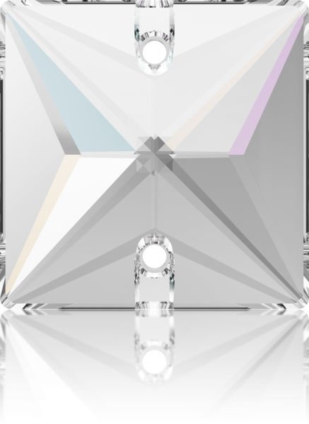 3240 22mm Crystal AB (F) - Kare Şekilli Janjan Renk Dikme Taş