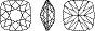 Swarovski 4470 Cushion Fancy 12mm Crystal Aurum F (001 AUR)  - Kare Şekilli Altın Renk Kristal Taş