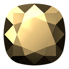 Swarovski 4470 Cushion Fancy 12mm Crystal Aurum F (001 AUR)  - Kare Şekilli Altın Renk Kristal Taş