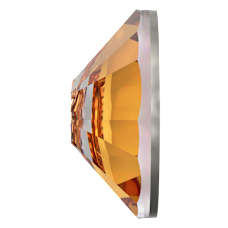 2058 SS7 Dark Orange (1202) F - Yuvarlak Koyu Turuncu Renkli Altı Düz Camtaş