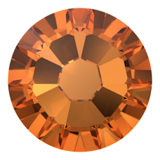 2058 SS7 Dark Orange (1202) F - Yuvarlak Koyu Turuncu Renkli Altı Düz Camtaş