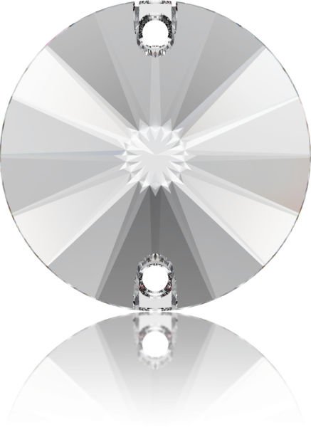 3200 16mm Crystal (001) Foiled - Foyalı Yuvarlak İki Delikli Dikme Taş - 12-36-72 Adetlik Paketler