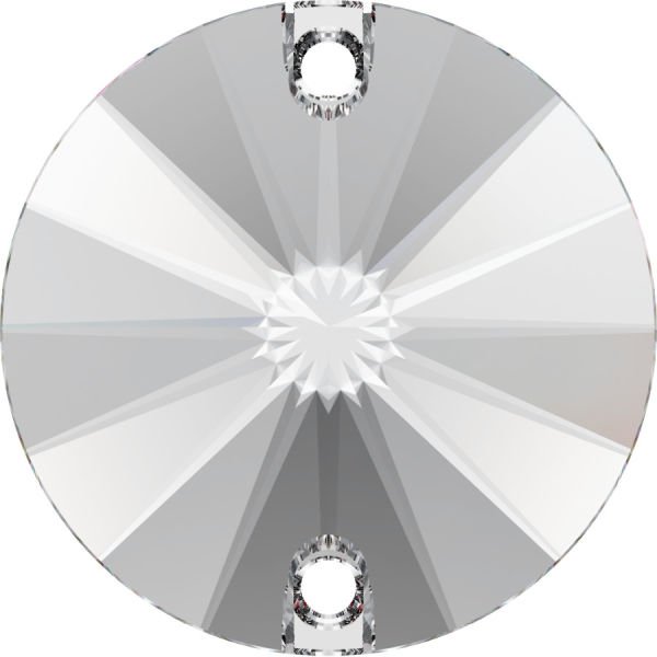 3200 16mm Crystal (001) Foiled - Foyalı Yuvarlak İki Delikli Dikme Taş - 12-36-72 Adetlik Paketler