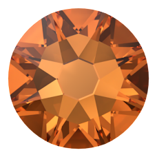 2088 SS30 Dark Orange (1202) F - Yuvarlak Koyu Turuncu Renkli Altı Düz Camtaş