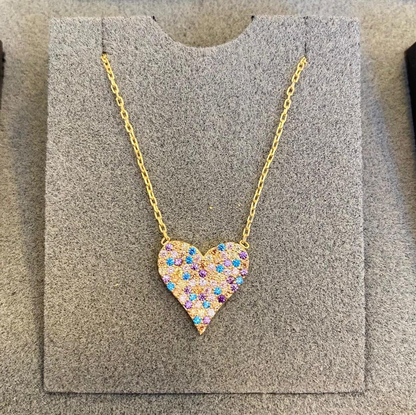 Multicolor Love Gold Kolye