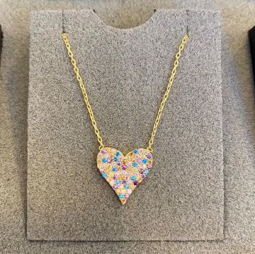 Multicolor Love Gold Kolye