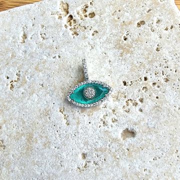 Wish Tasarım Mint Silver Göz Kolye Ucu