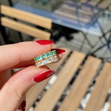 Turkaz ve Beyaz Taşlı Earcuff