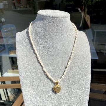 Kalp Locket İnci Kolye