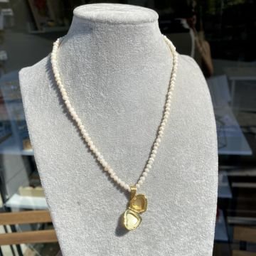 Kalp Locket İnci Kolye