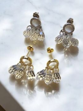 Kristal Halkalı Küpe