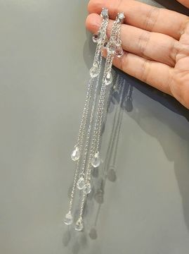 Shine Wish Kristal Küpe Silver