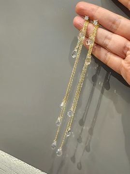 Shine Wish Kristal Küpe Gold