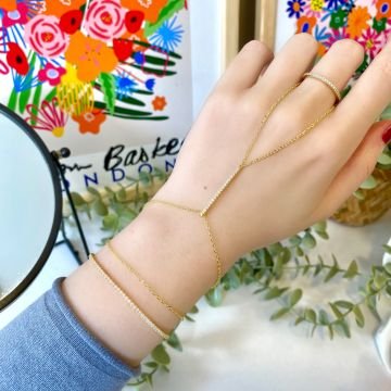 Taşlı Minimal Su Yolu Gold & Silver Şahmeran