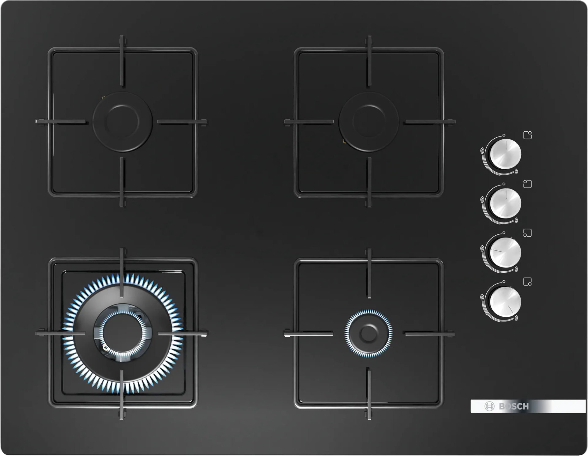 Bosch POH7C6O12O Wok Gözlü Siyah Cam Ankastre Ocak