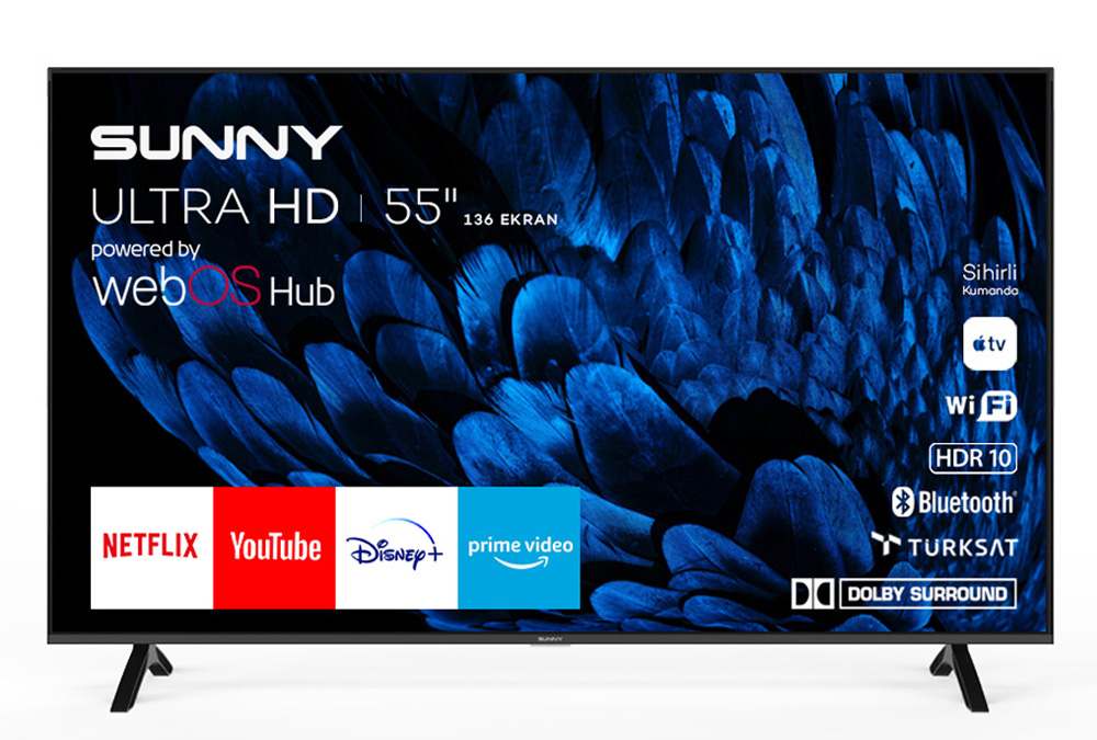 Sunny SN55FMN252 4K Ultra HD 55'' 140 Ekran Uydu Alıcılı webOS Smart LED TV