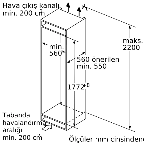 Bosch KIL82ADE0 Tek Kapılı Ankastre Buzdolabı