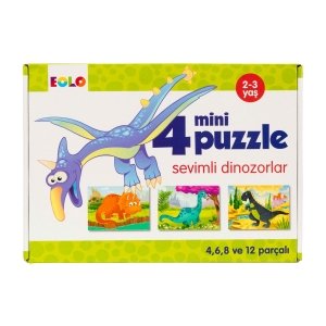 Eolo 4 Mini Puzzle - Sevimli Dinozorlar