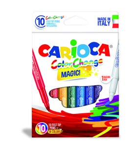 Carioca Renk Değiştiren Sihirli Keçeli Kalemler (9 Renk + 1 Renk Değiştirici Beyaz Kalem)
