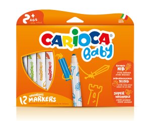 Carioca Baby Jumbo Süper Yıkanabilir Bebek Keçeli Boya Kalemi 12'li