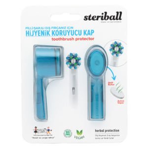 Steriball Elektrikli Pilli Diş Fırçaları için Hijyenik Koruma Kabı 2'li Mavi