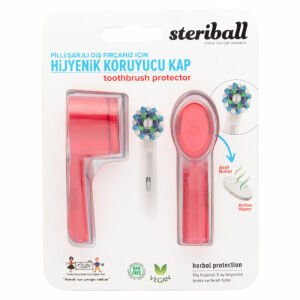 Steriball Elektrikli Pilli Diş Fırçaları için Hijyenik Koruma Kabı 2'li Kırmızı