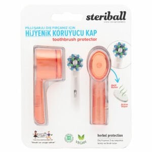 Steriball Elektrikli Pilli Diş Fırçaları için Hijyenik Koruma Kabı 2'li Turuncu