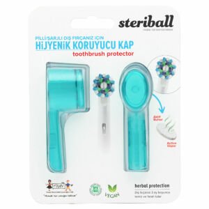 Steriball Elektrikli Pilli Diş Fırçaları için Hijyenik Koruma Kabı 2'li Turkuaz