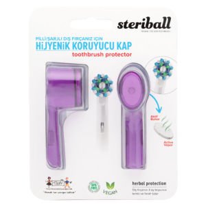 Steriball Elektrikli Pilli Diş Fırçaları için Hijyenik Koruma Kabı 2'li Mor
