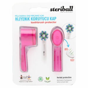 Steriball Elektrikli Pilli Diş Fırçaları için Hijyenik Koruma Kabı 2'li Pembe