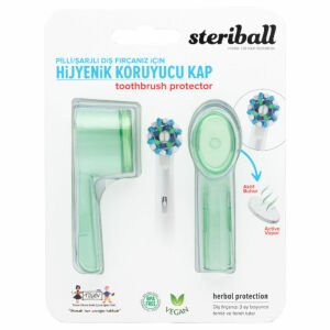 Steriball Elektrikli Pilli Diş Fırçaları için Hijyenik Koruma Kabı 2'li Yeşil