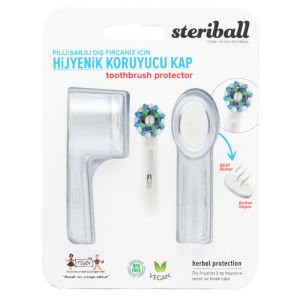 Steriball Elektrikli Pilli Diş Fırçaları için Hijyenik Koruma Kabı 2'li Şefaf