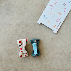 Ekru&Yeşil Mini Fiyonk Pens Toka
