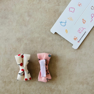 Pembe&Ekru Mini Fiyonk Pens Toka