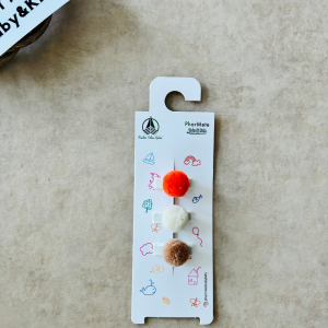 Turuncu&Ekru&Kahve 3'lü Ponpon Pens Toka