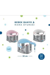 Babyjem Önden Açılır Banyo & Mama Oturağı Gri