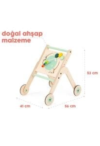 Mamatoyz Trio WalkMe  Ahşap Yürüteç ve Aktivite Masası