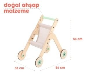 Mamatoyz Trio Stroller  İlk Adım Yürüteç & Oyuncak Bebek Arabası