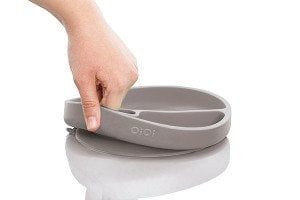 OiOi Vakumlu Mama Tabağı Porsiyon - Powder Grey