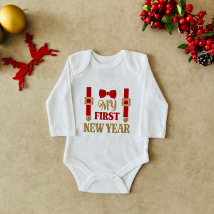 My First New Year - Özel Tasarım Bebek Body/Zıbın Baby Bodysuit
