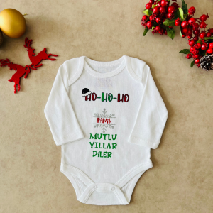 İsme Özel Yeni Yıl Temalı - Özel Tasarım Bebek Body/Zıbın Baby Bodysuit