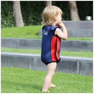 Owli Swimwarm Üşütmeyen Bebek Mayosu Lacivert-Kırmızı - UV Korumalı